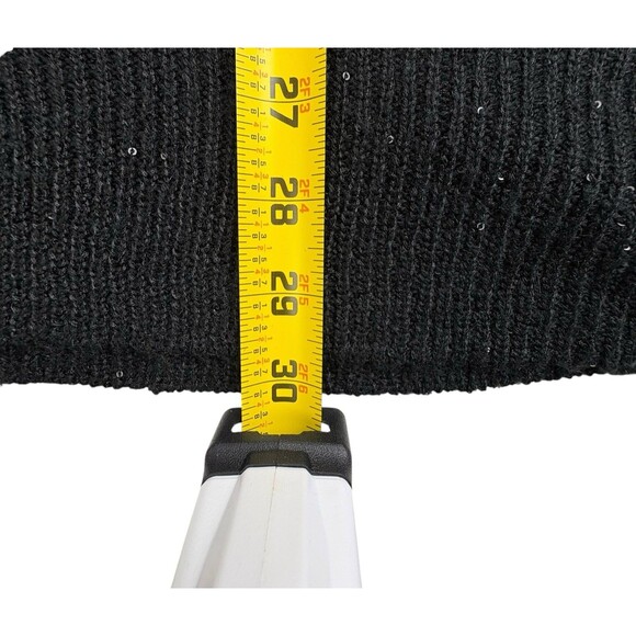 NWT Mixed Stitch Black Sequin Sweater 3/4 Dolman Sleeve Apt 9 Holiday Sparkle XL - Picture 11 of 14